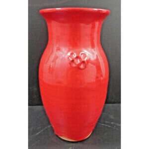 Ben Owen III Pottery Vase Chinese Red Glaze Flared Rim Signed 2000 As Is
